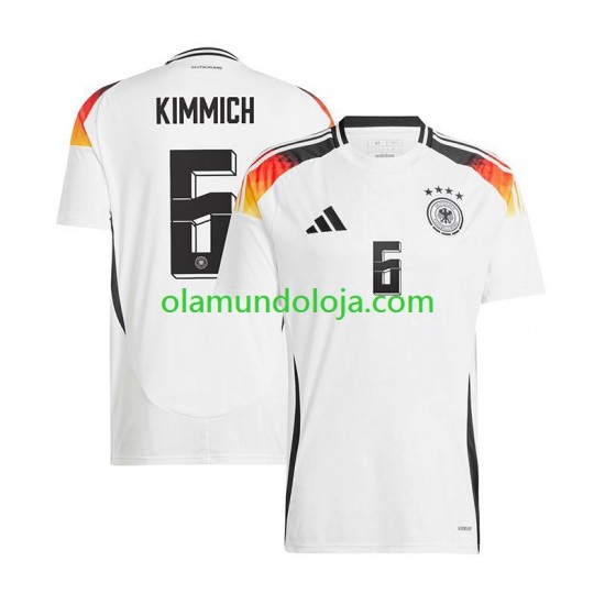 Camisola Alemanha Joshua Kimmich 6 Homem Equipamento Primeiro Euro 2024 Manga Curta